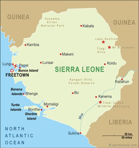 politisch karte von sierra leone